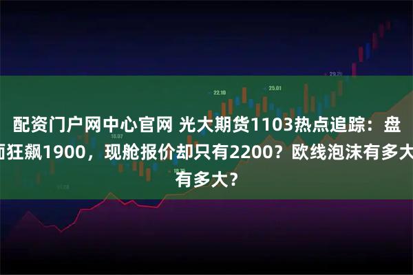 配资门户网中心官网 光大期货1103热点追踪：盘面狂飙1900，现舱报价却只有2200？欧线泡沫有多大？